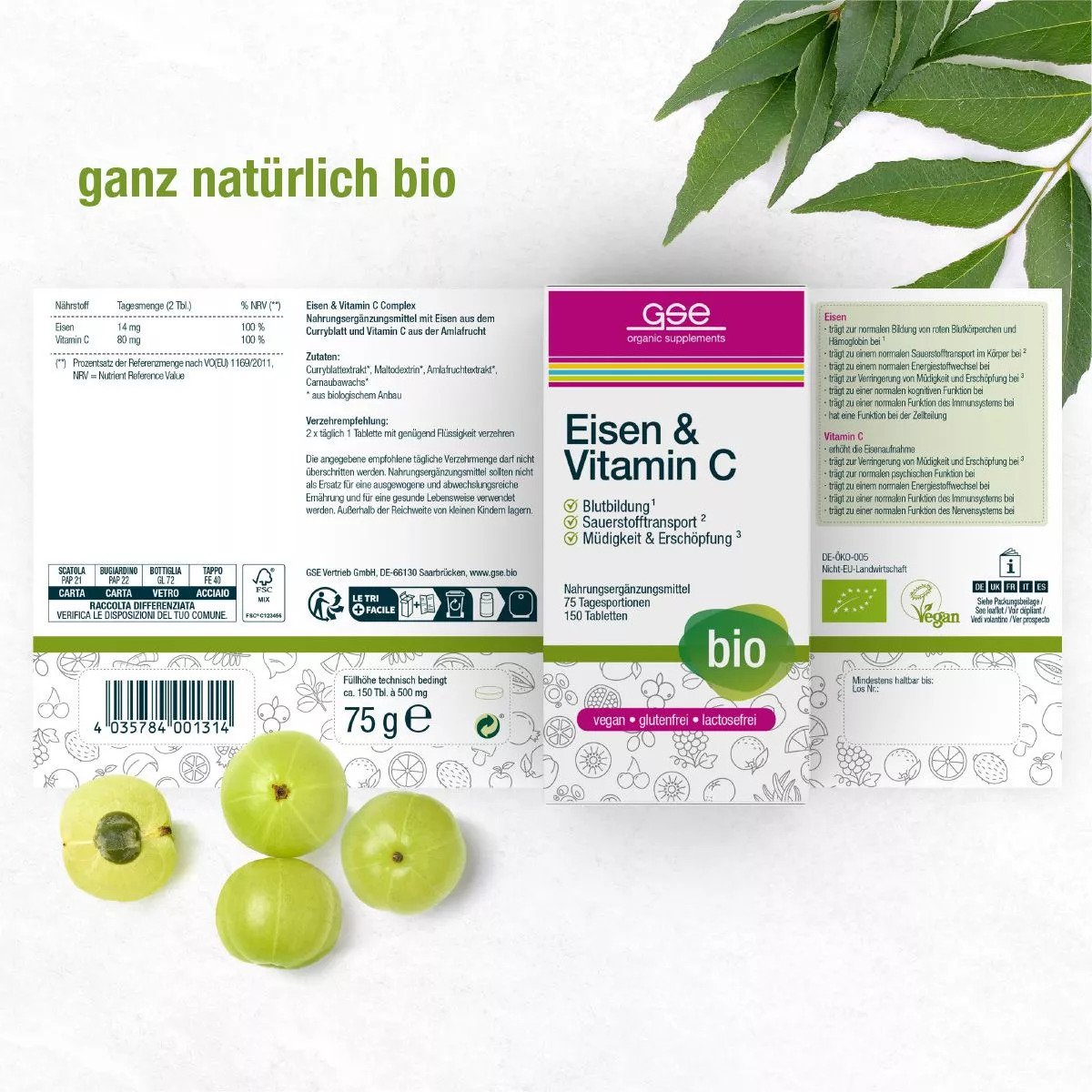 GSE Eisen & Vitamin C Complex (Bio) 鐵和維生素 C 複合物(有機):圖片 3