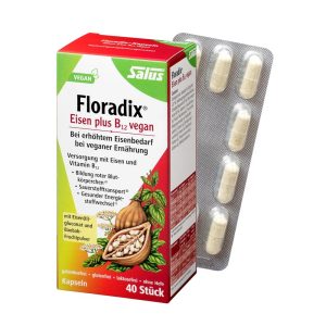 Salus Floradix®, Iron plus B12 vegan capsules 鐵源40粒