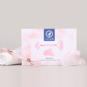 Oshadhi Rosenquarz Face Roller Set 玫瑰石英美顏工具套裝