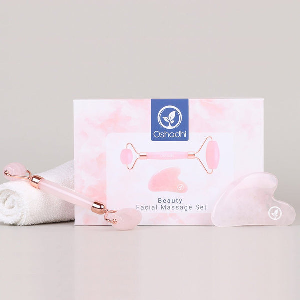 Oshadhi Rosenquarz Face Roller Set 玫瑰石英美顏工具套裝